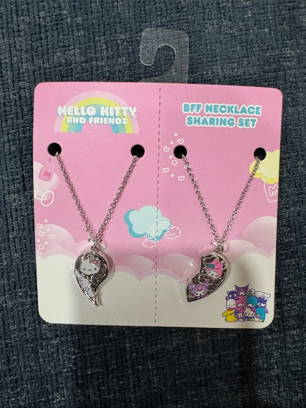Hello Kitty - NEW Split-Heart Pendant Necklace Set of 2